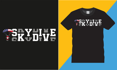 Skydive, Skydiving retro Colorful typography vector t-shirt design