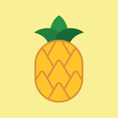 Cartoon-style pineapple icon, ideal for wellness apps and fruity content.