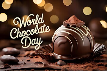 Chocolate truffle with topping celebrates world chocolate day