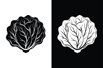 Simple Lettuce Vector Icon. Bold Silhouette Design for Organic Themes