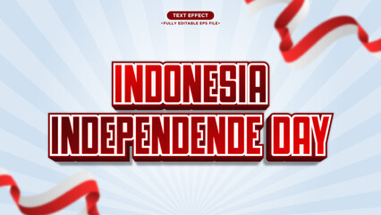 Indonesia Independence Day 3D Vector Text Effect