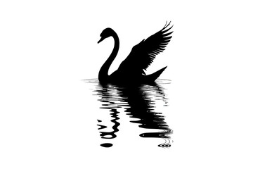 silhouette of a swan