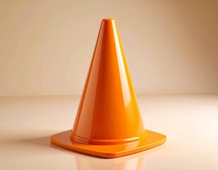 Stylish Orange Training Cone with Unique Base Design