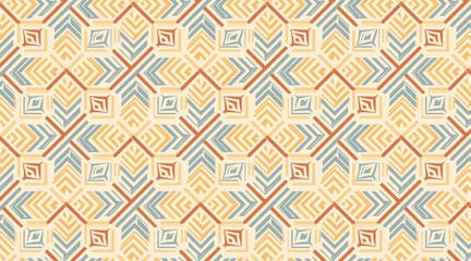 Ethnic Geometric Pattern with Hand-Painted Texture