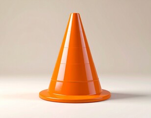 Bright Orange Training Cone with Classic Design on a Neutral Background