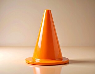 Bright Orange Training Cone with Classic Shape and Smooth Finish