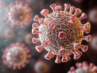 3D Rendering of a Virus with Spike Proteins for Medical and Scientific Presentations
