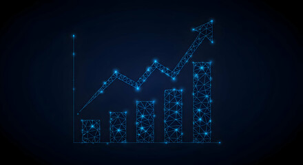 Naklejka premium Abstract Growth Chart Design Mockup For Business Presentation
