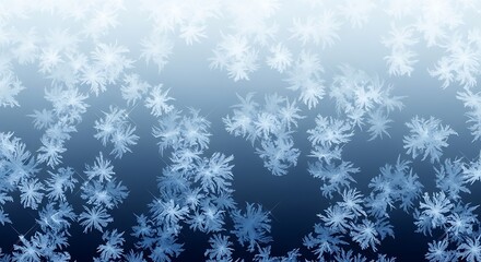 Frosty Winter Wonderland Blue Gradient Background with Delicate Snowflake Design perfect for Holiday Cards and Winter Themes