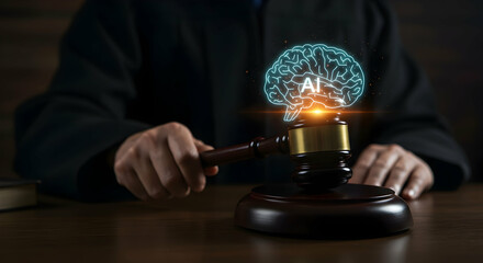 AI in Law Mockup Design Legal Tech Artificial Intelligence Justice System