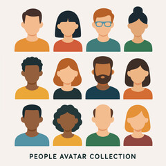 Set Vector People avatar flat design vector collection.