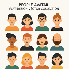 Set Vector People avatar flat design vector collection.