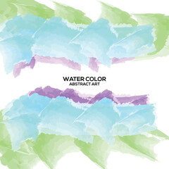 Vibrant Watercolor Abstract Art Background - Blue Green Purple Brushstrokes.