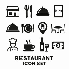 Set Vector restaurant vector icon 