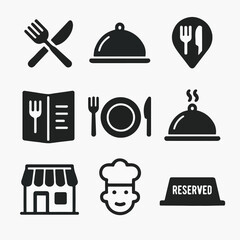 Set Vector restaurant vector icon 