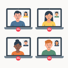 Set Vector Video call vector concept