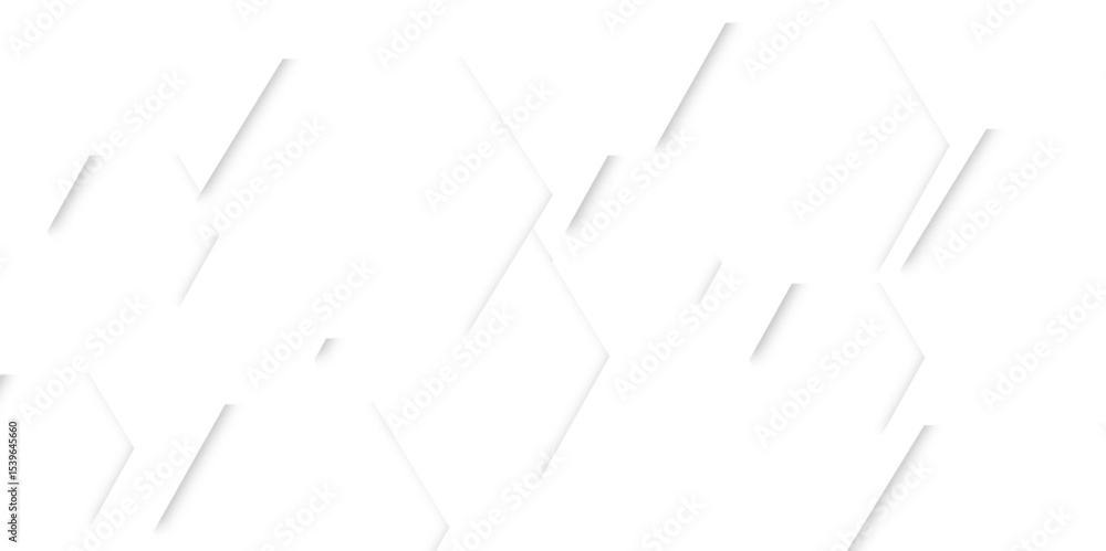 Poster abstract light grey and white hexagon 3d effect pattern with shadow seamless texture background. use