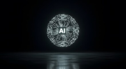 Cutting-edge AI technology with digital data stream and cybersecurity