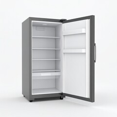 Modern Empty Gray Refrigerator Product Shot for Wellness Lifestyle.