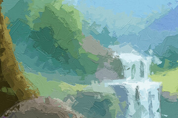 Various oil paintings, flowers, lakes, purple landscapes, forests, chrysanthemums, roses, peonies, butterflies