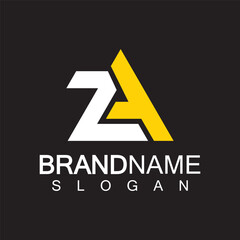 Alphabet Letters  ZA or AZ  logo design template