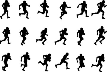 Obraz premium American Football Player vector Silhouettes Graphics