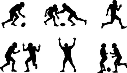 American Football Player vector Silhouettes Graphics