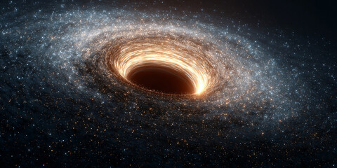 Black hole in deep space, cosmic landscape, black hole background	
