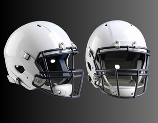 Fototapeta premium 3D Render of White Football Helmet Floating on Transparent Background