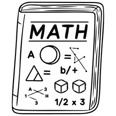 doodle closed school textbook isolated vector illustration