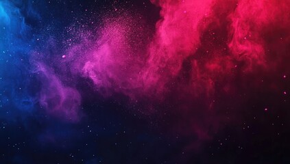 Naklejka premium Abstract nebula, vibrant colors, dark space