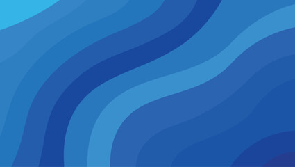 Abstract blue wavy background design with gradients and repeating wave patterned layers