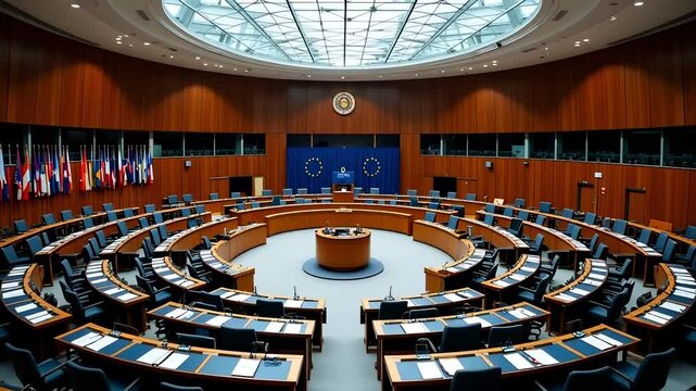 Stunning 4K Architectural Depiction of the European Parliament Building Interior