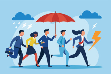 a team of businesspeople including both men and women vector illustration