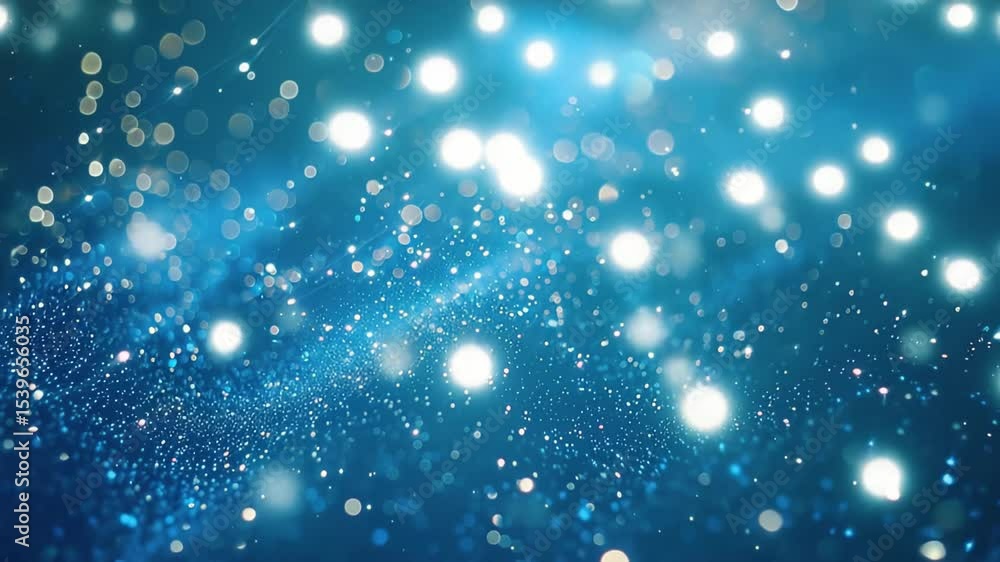 Aufkleber abstract blue sparkles with bokeh effect and light rays