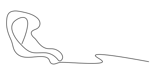 Chicken hindquarter one line continuous drawing. Fresh chicken meat continuous one line illustration. Vector minimalist linear illustration, Fried Chicken Single Line Icon, One Continuous Line Drawing