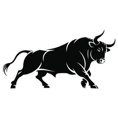 Powerful Bull Silhouette Strength and Power in a Striking Design