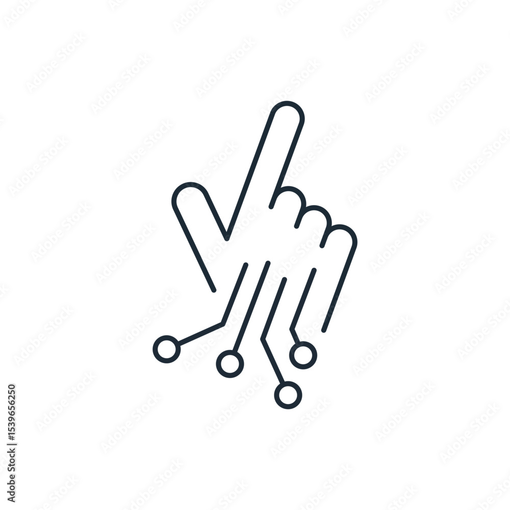 Poster electronic board in hand pointer. electronic assistant.vector linear icon illustration isolated on w