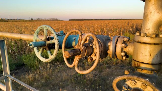 Kharkiv region, Shebelinka gas field, production at a depth of 1-2 kilometers, located in corn and sunflower fields