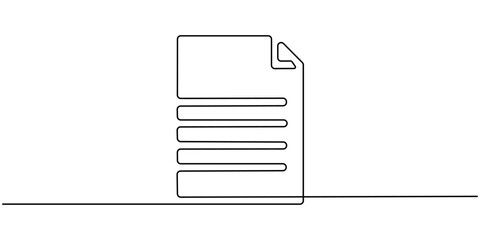 documents continuous one line drawing, Clipboard with checklist icon  continuous one line drawing of outline vector illustration, One continuous line vector drawing of a folder. Outline documents
