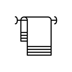 Vector line icon related to bathroom towel or washcloth. Perfect Line. Editable Stroke.
