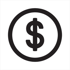 Obraz premium Dollar sign in circle clean modern vector icon
