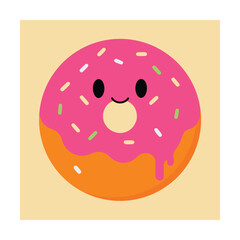 Obraz premium Emoticon Sitting Inside a Donut