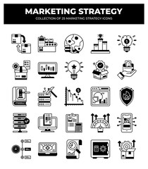 Collection of 25 Marketing Strategy Icons: Boost Your Business Growth