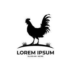 rooster silhouette logo template