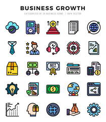 Set of Business Growth icons. Vector Illustration.