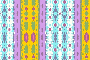 Seamless Colorful Ikat Pattern &ndash; Boho Tribal Fabric for Fashion & Decor