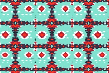 Seamless Colorful Ikat Pattern &ndash; Traditional Ethnic Textile for Fabric, Print, or Wallpaper