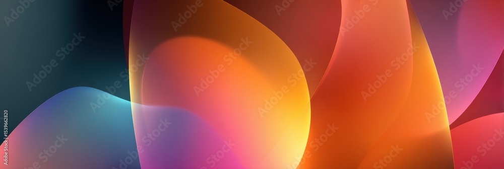Aufkleber Overlapping Transparent Shapes Create a Soft Glow With Vibrant Colors in a Mesmerizing Display of Light and Shadow
