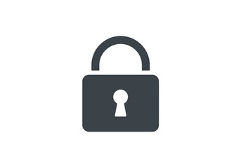 A gray closed padlock with a keyhole sits against a white backdrop